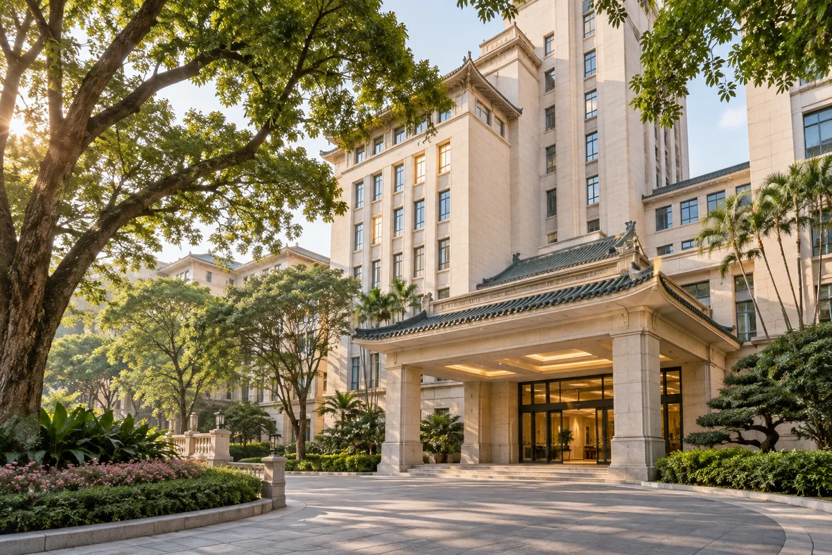 Illustrative view of an academic hospital in central Guangzhou