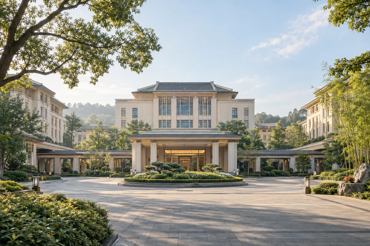 Illustrative view of a major university hospital campus in Chengdu